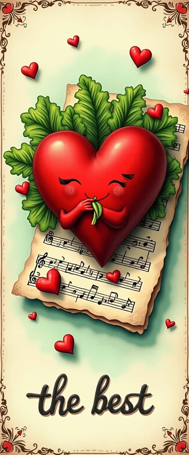 Vintage Heart Salad Music Design Phone Case