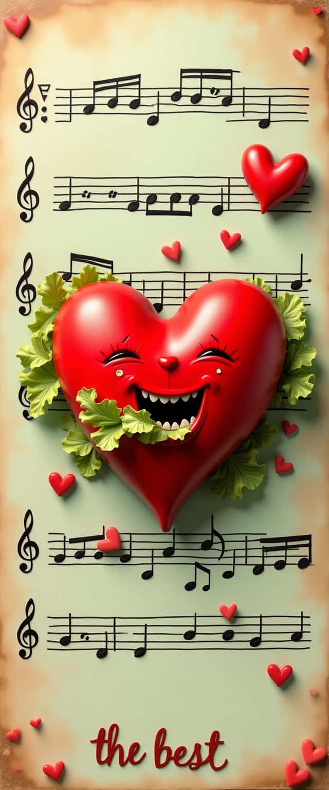 3D Cheeky Heart Salad Scene Phone Case