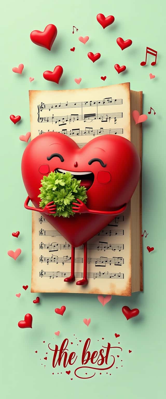 3D Heart with Musical Background Phone Case 3D Heart with Musical Background Phone Case