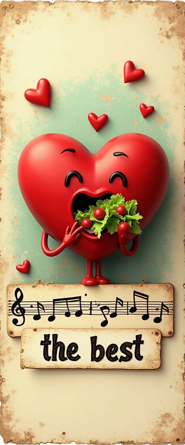 Vintage Heart with Salad and Music Phone Case