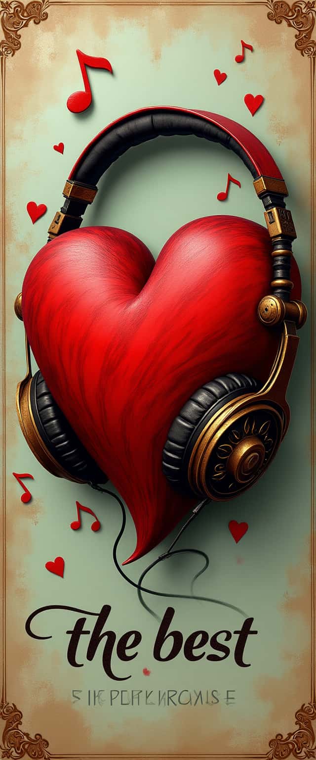 Vintage Heart with Headphones Design Phone Case Vintage Heart with Headphones Design Phone Case