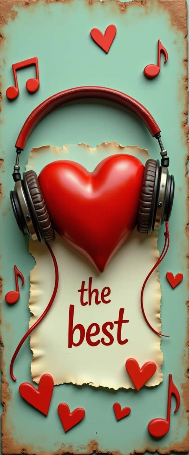 Heart and Headphones Design Phone Case Heart and Headphones Design Phone Case