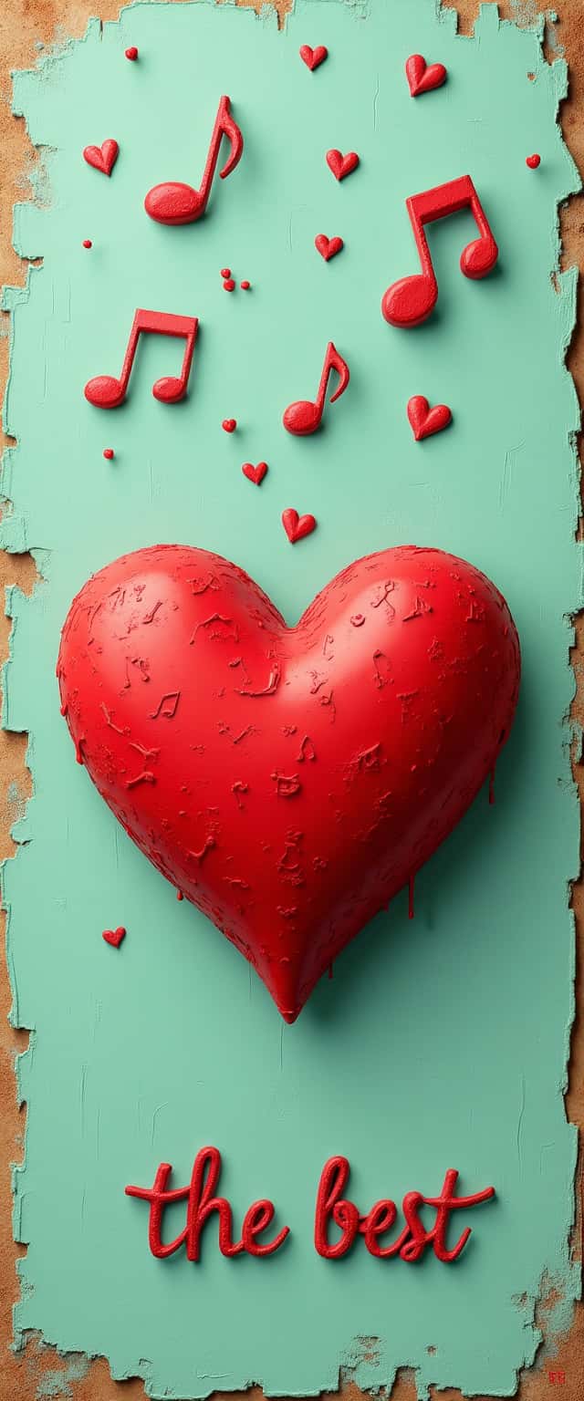 3D Heart with Headphones Design Phone Case