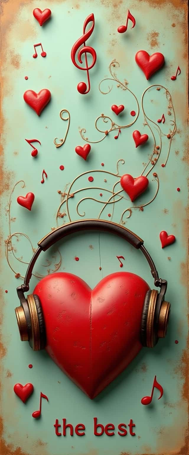 Vintage Musical Heart Design Phone Case