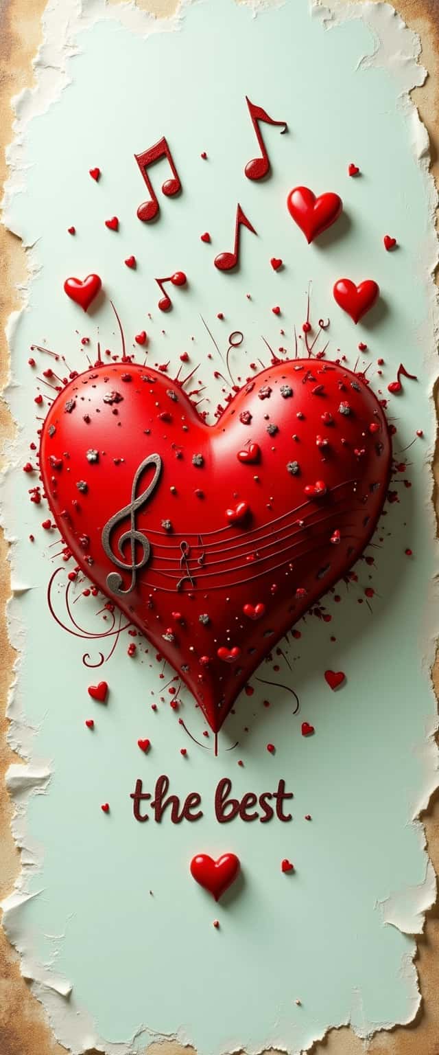 Vintage Mint Heart and Music Scene Phone Case