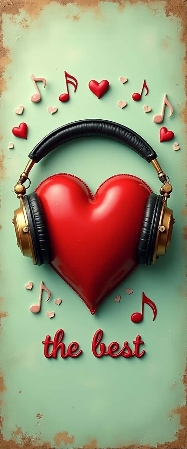 3D Heart with Headphones Design Phone Case 3D Heart with Headphones Design Phone Case