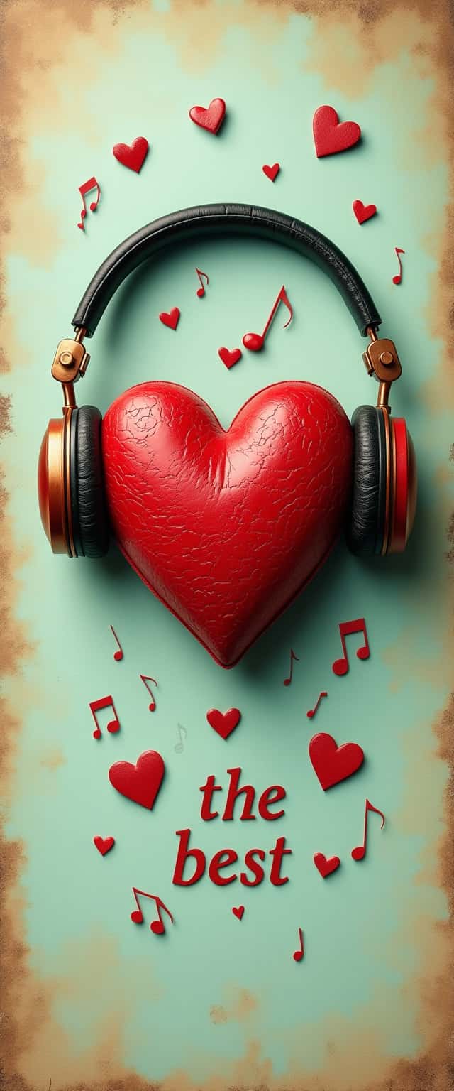 Vintage Heart and Headphones Design Phone Case Vintage Heart and Headphones Design Phone Case