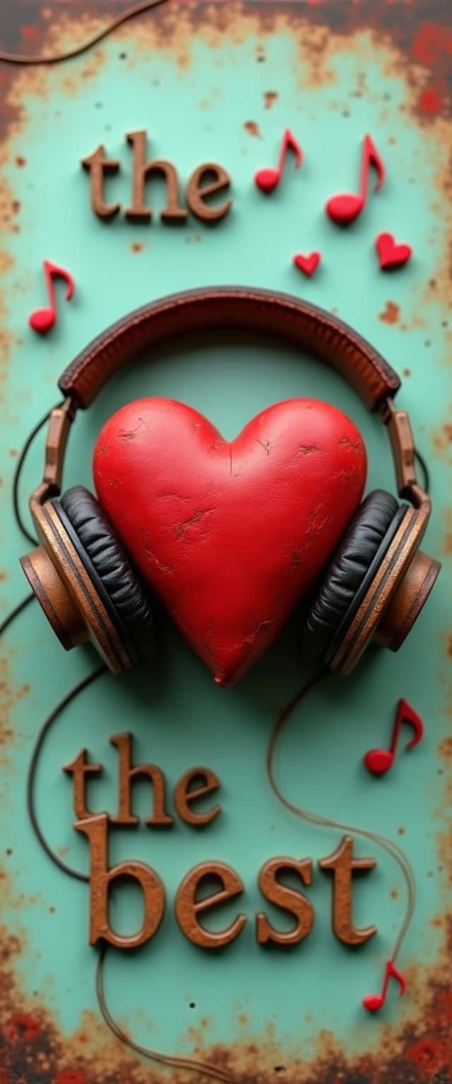 Vintage Heart and Headphones Design Phone Case Vintage Heart and Headphones Design Phone Case