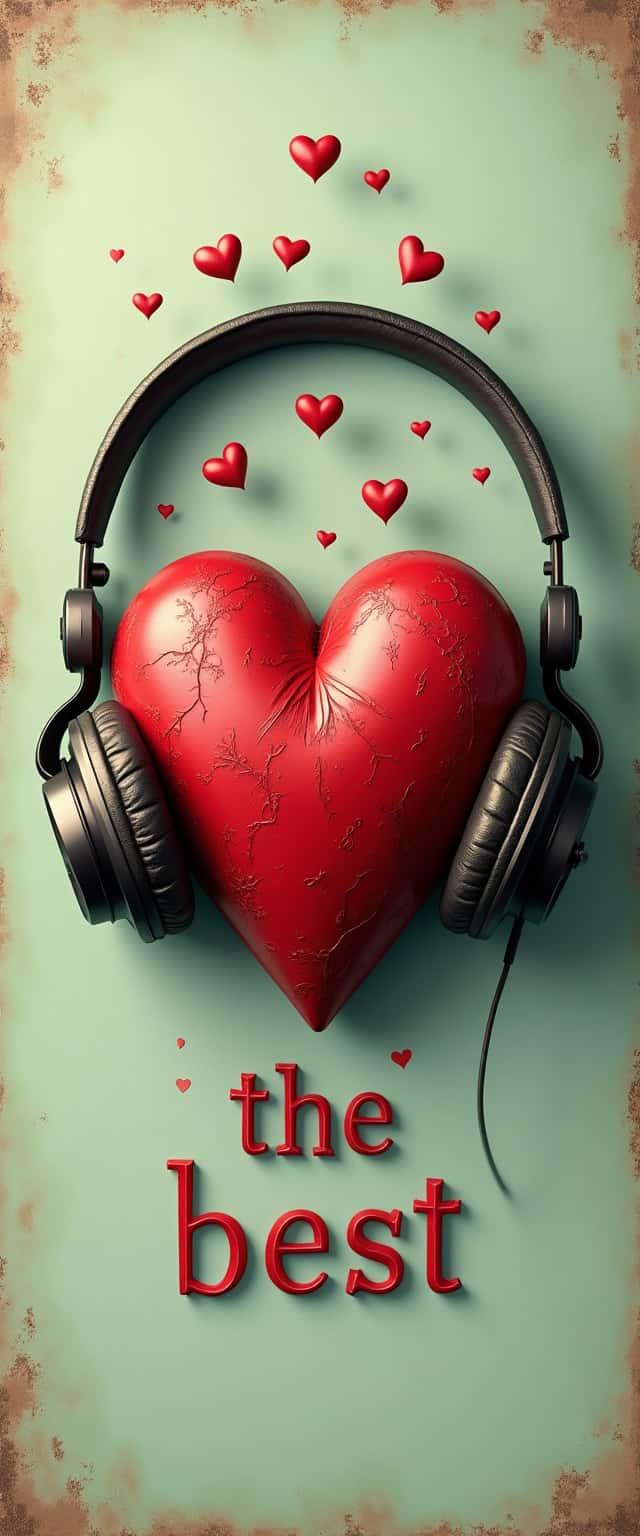 Heart and Headphones Design Phone Case