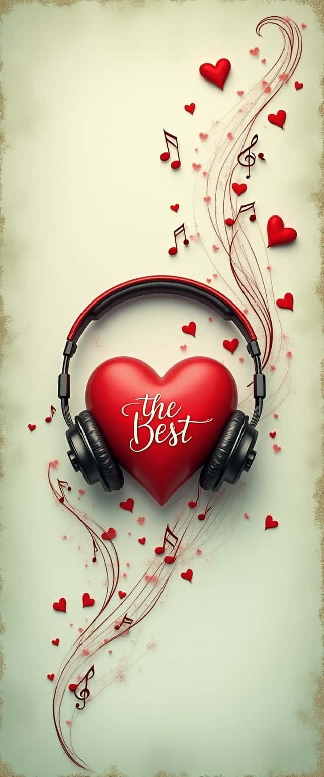 Heart and Headphones Design Phone Case