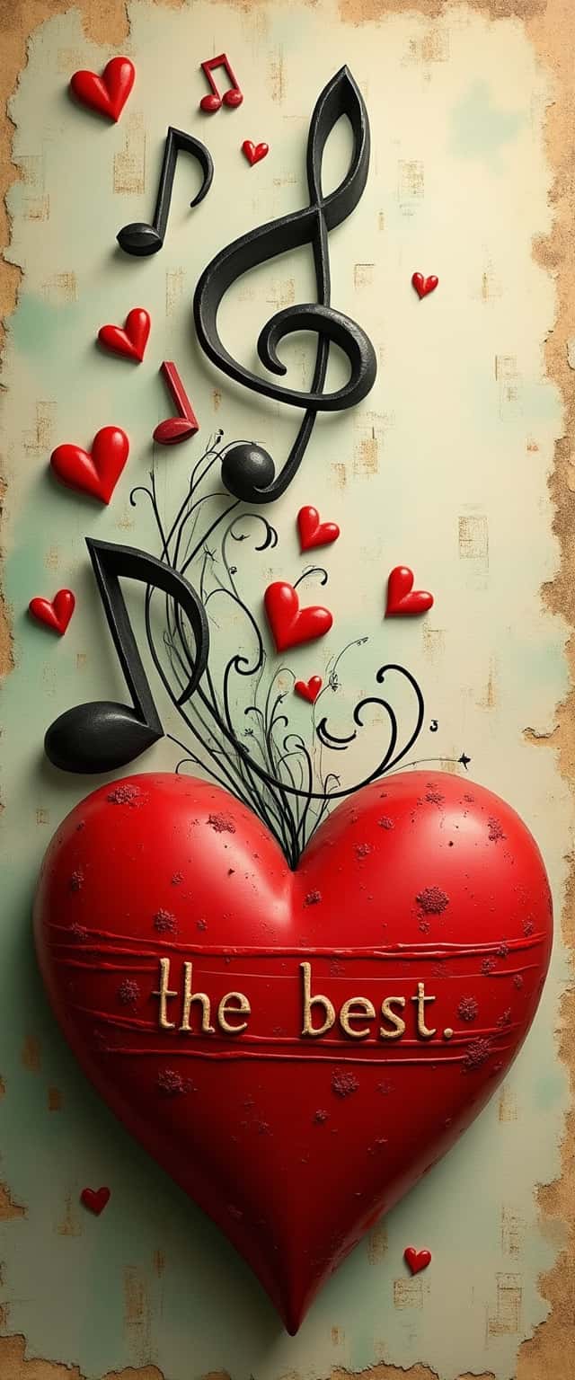 Vintage Heart and Music Design Phone Case Vintage Heart and Music Design Phone Case