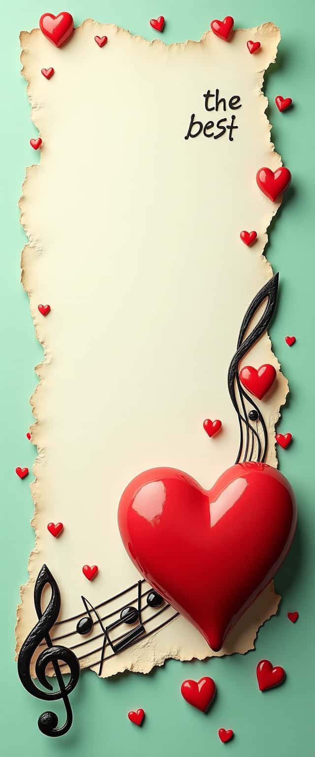 Vintage Musical Heart Design Phone Case