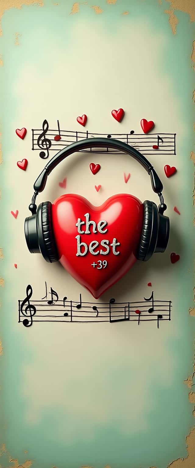 Vintage Music Heart Design Phone Case