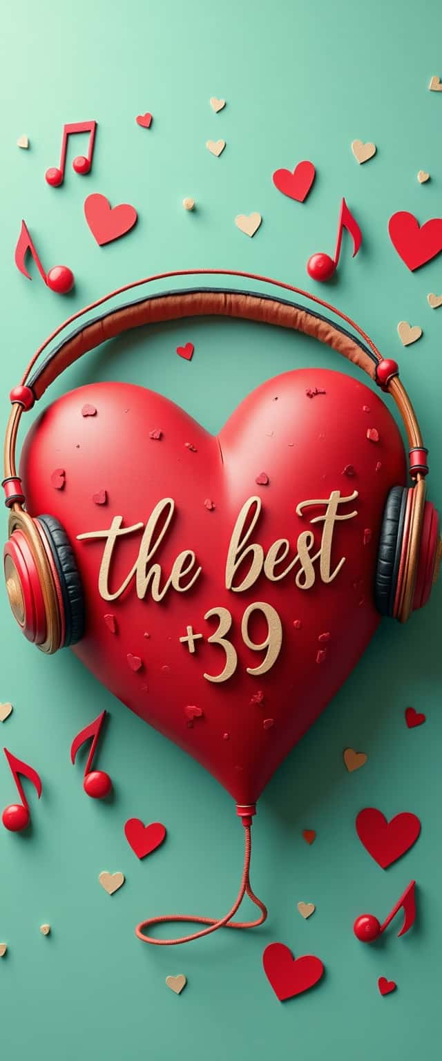 Mint Paper Heart Headphones Design Phone Case