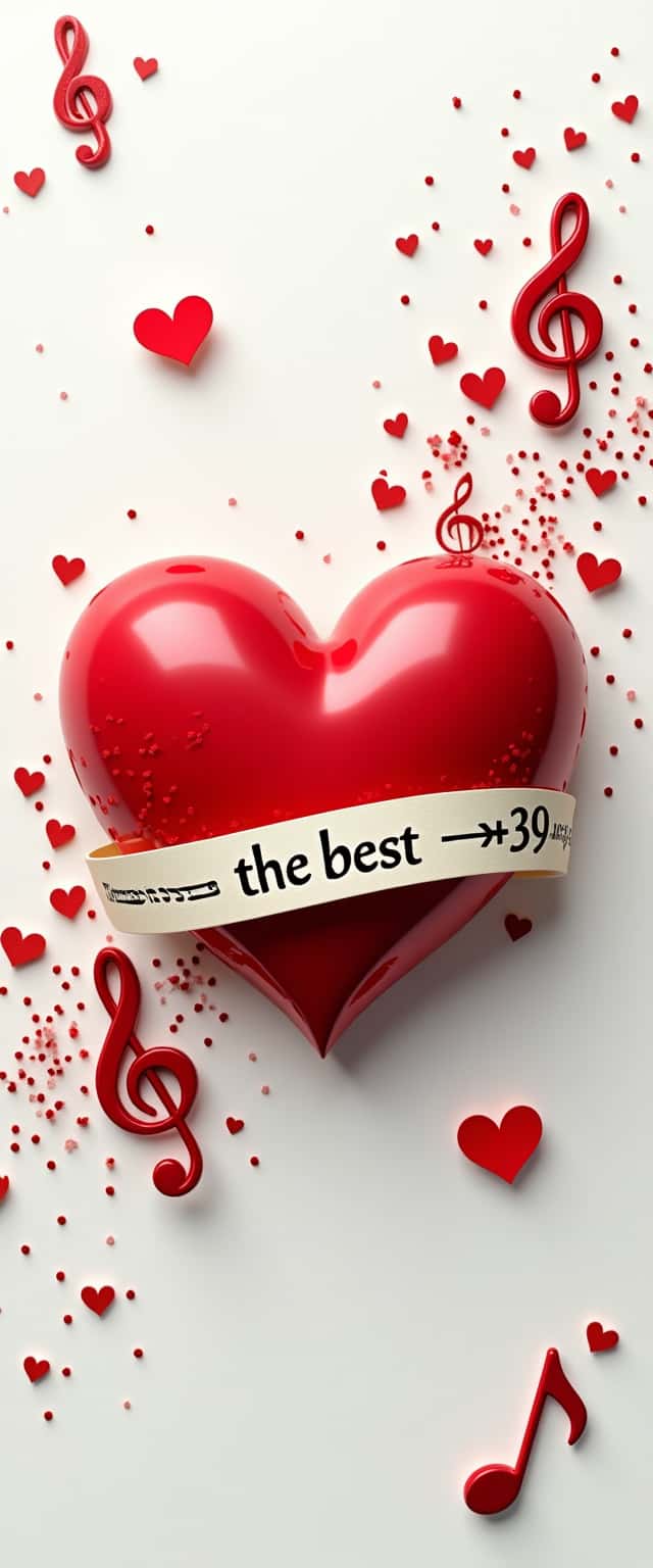 3D Heart and Music Composition Phone Case 3D Heart and Music Composition Phone Case