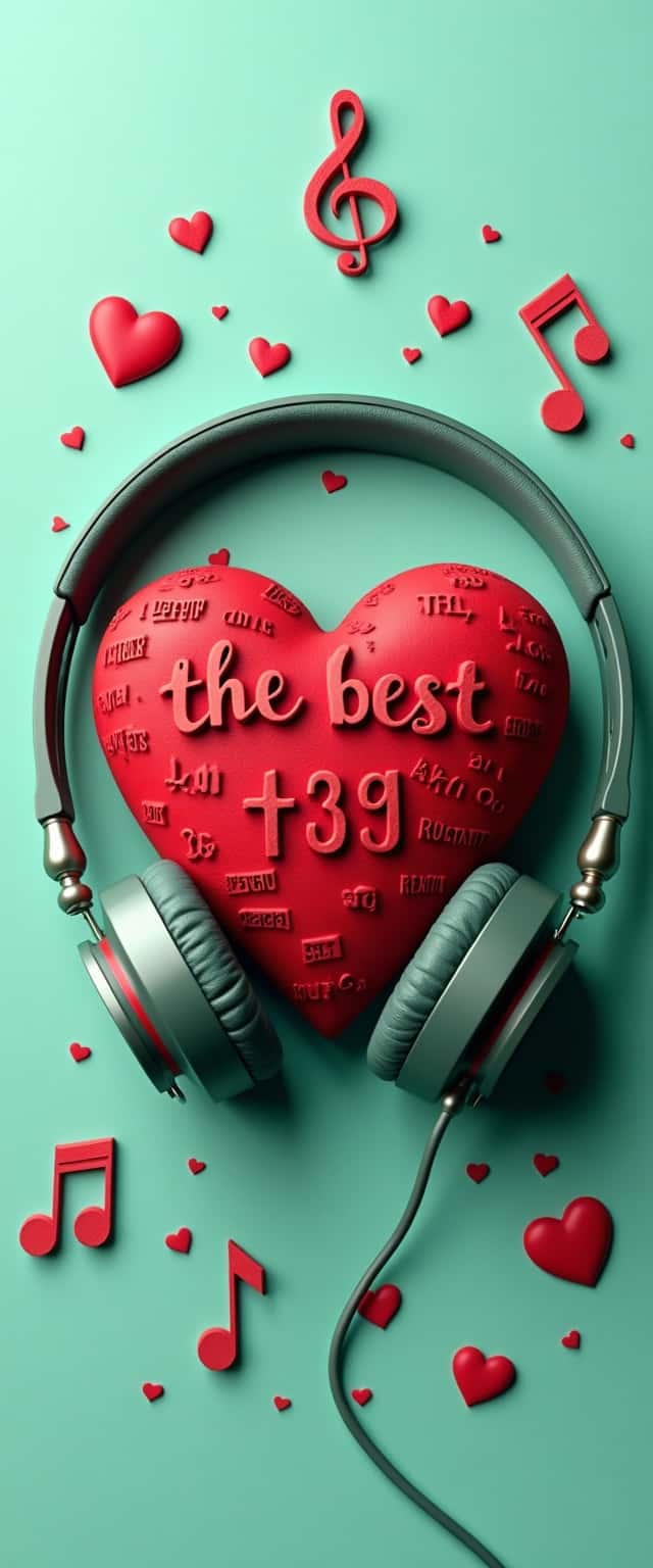 Heart with Headphones and Music Notes Phone Case