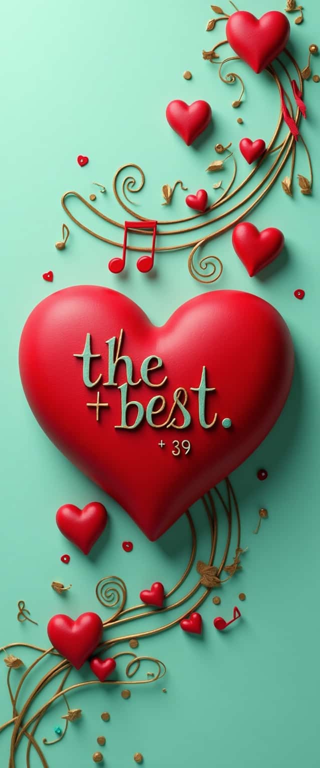 Heart Design with Musical Elements Phone Case Heart Design with Musical Elements Phone Case