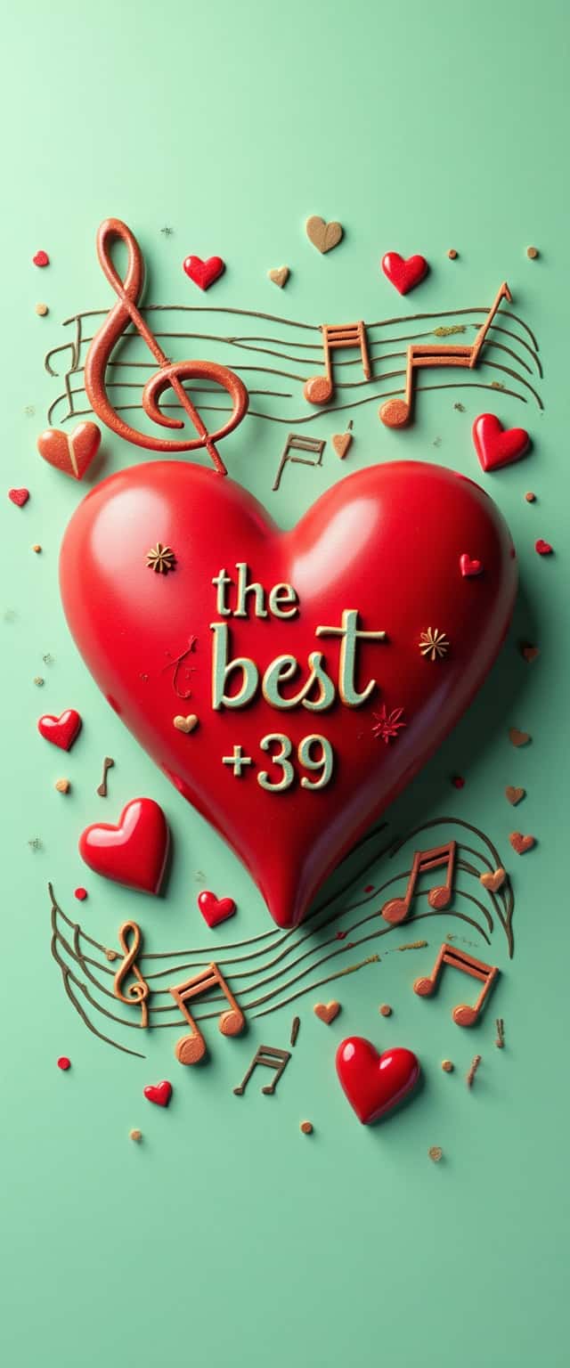 Mint Green Heart with Notes Phone Case Mint Green Heart with Notes Phone Case