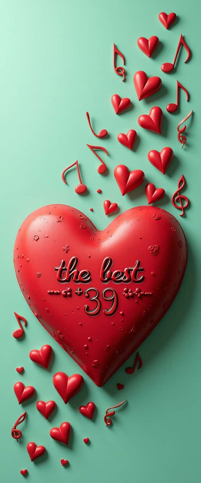 Stylized Heart and Musical Notes Design Phone Case