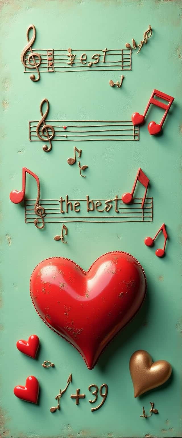 Mint Green Heart and Musical Notes Phone Case Mint Green Heart and Musical Notes Phone Case