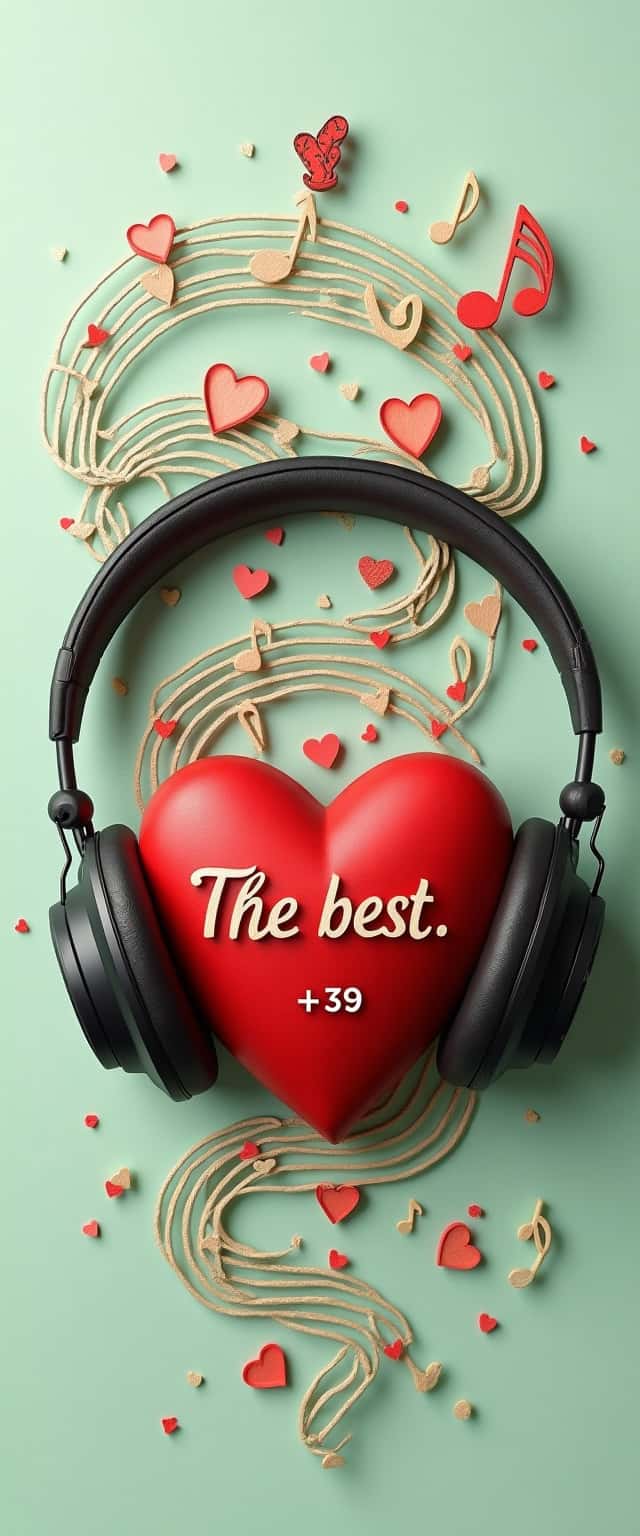 3D Heart with Headphones Design Phone Case 3D Heart with Headphones Design Phone Case