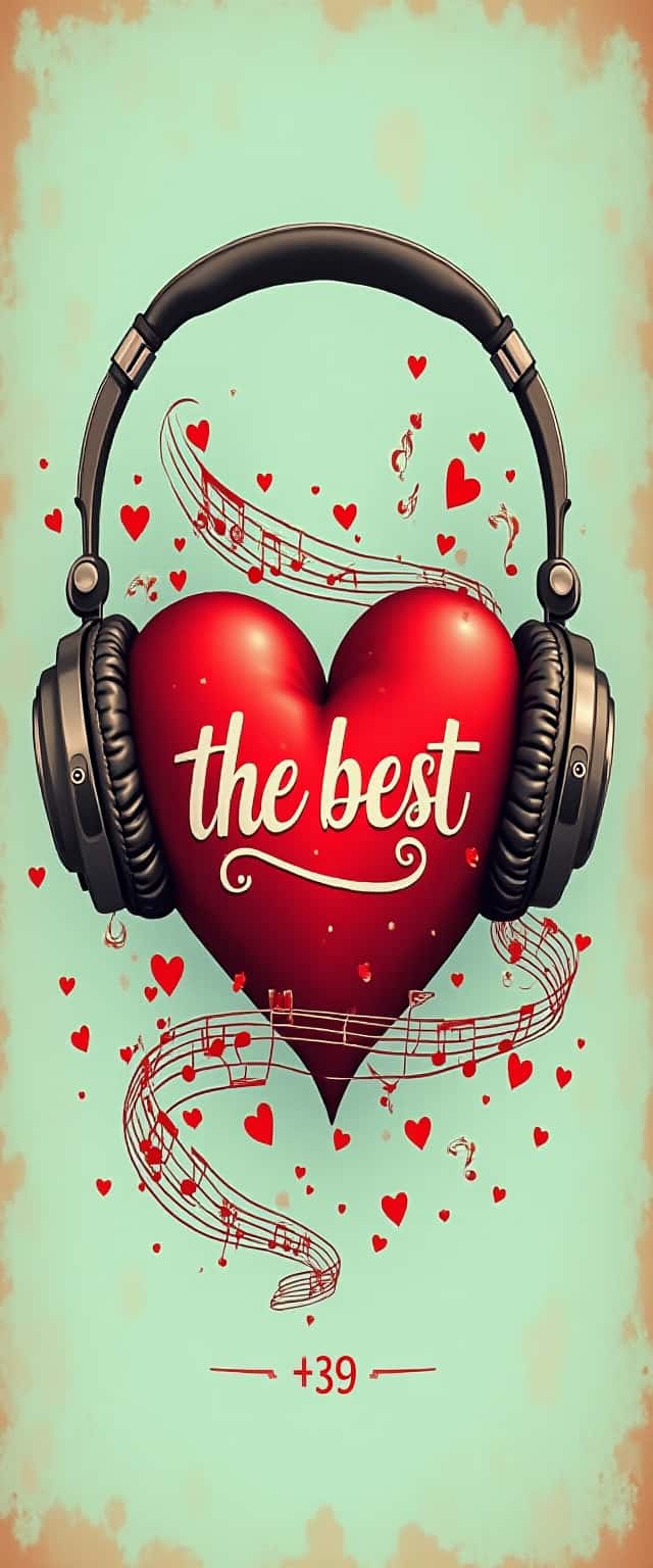 Vibrant Heart with Headphones Design Phone Case Vibrant Heart with Headphones Design Phone Case