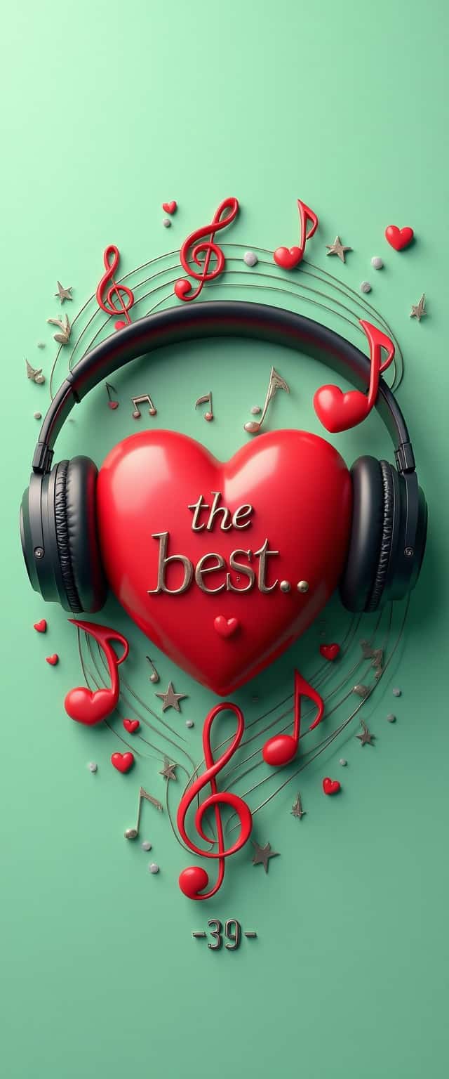 Vintage Heart with Headphones Design Phone Case