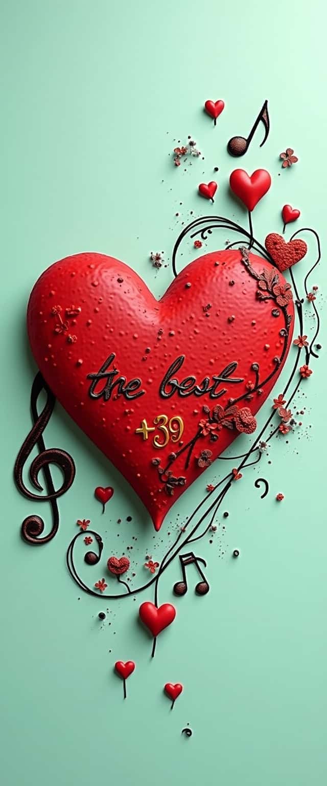 Heart with Headphones and Music Notes Phone Case