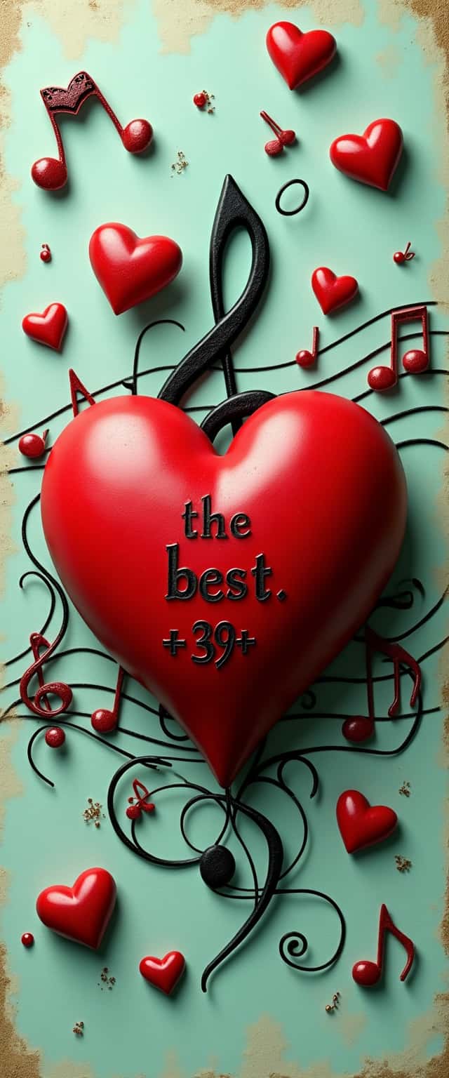 Modern Heart with Music Elements Phone Case