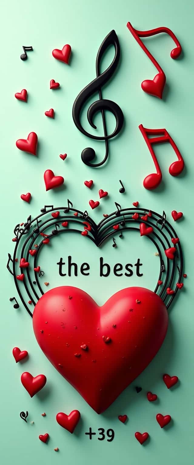 Textured Mint Heart Music Design Phone Case