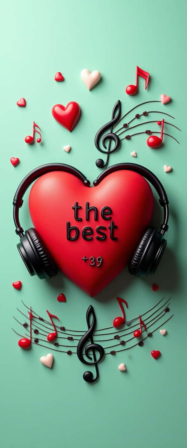 Heart Headphones Music Design Phone Case