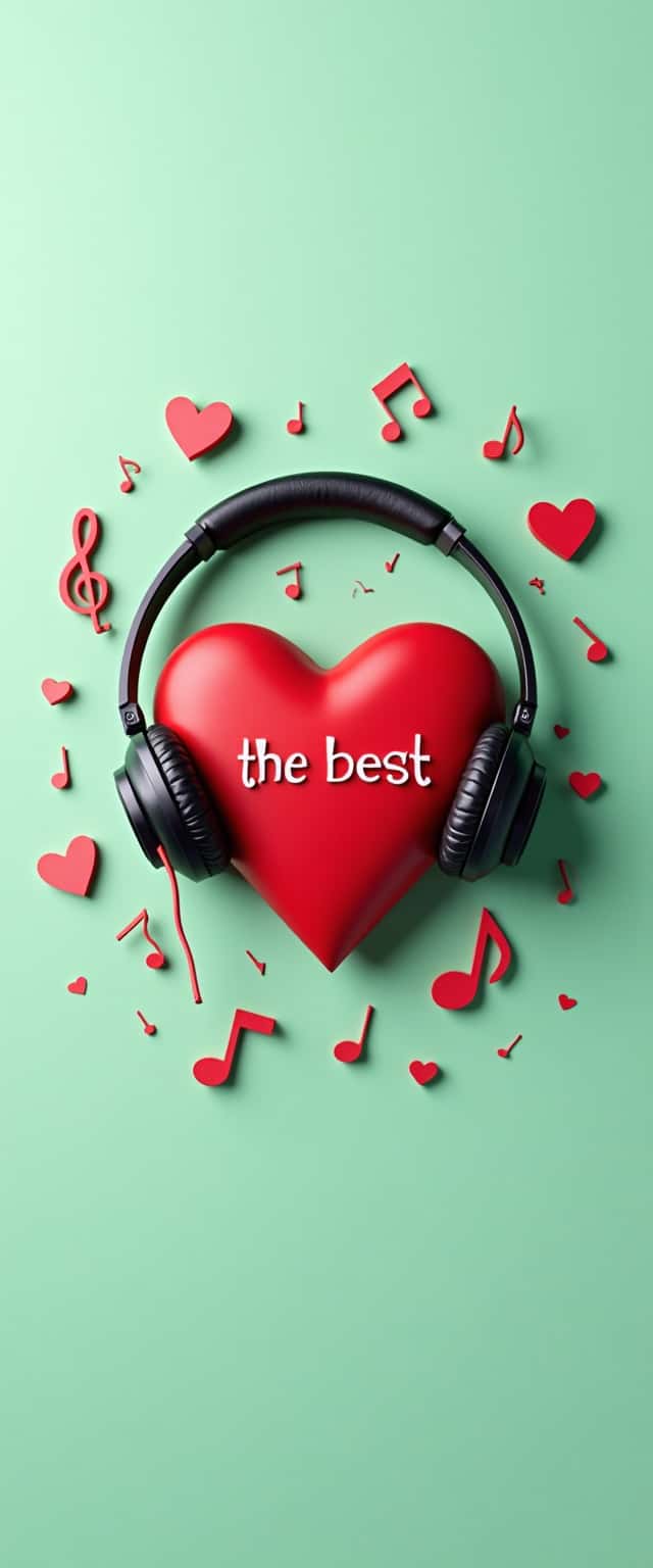 Mint Background with Red Heart Design Phone Case