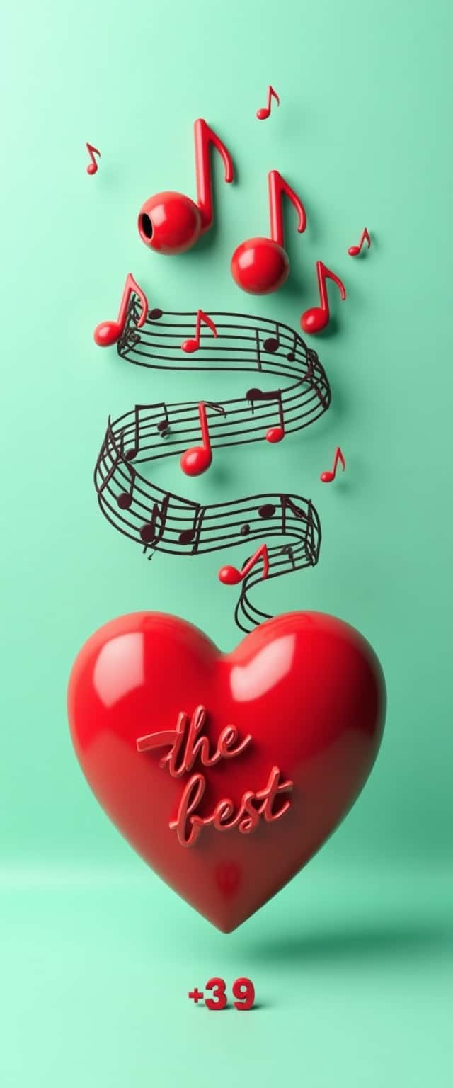 Mint Green Musical Heart Design Phone Case