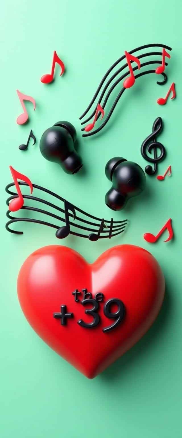 Sleek Earbuds with Heart Design Phone Case Sleek Earbuds with Heart Design Phone Case