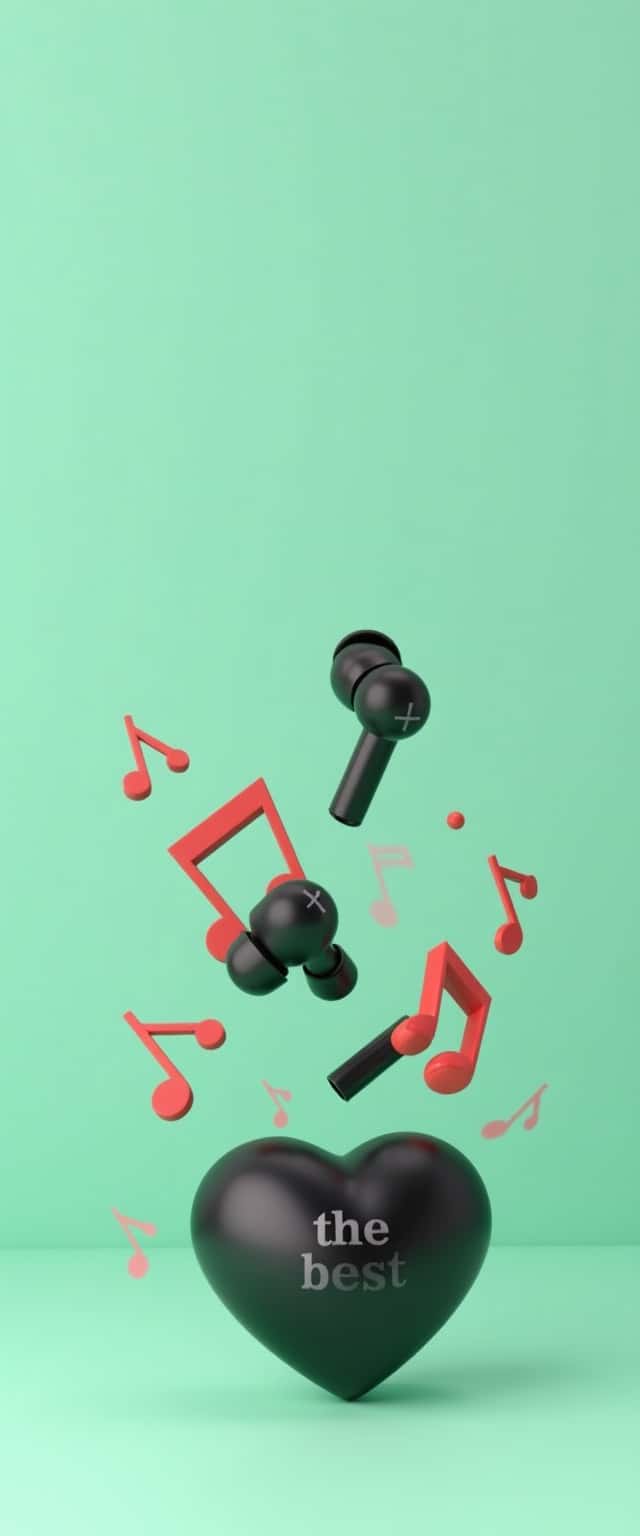 Black Earbuds with Musical Notes Phone Case Black Earbuds with Musical Notes Phone Case