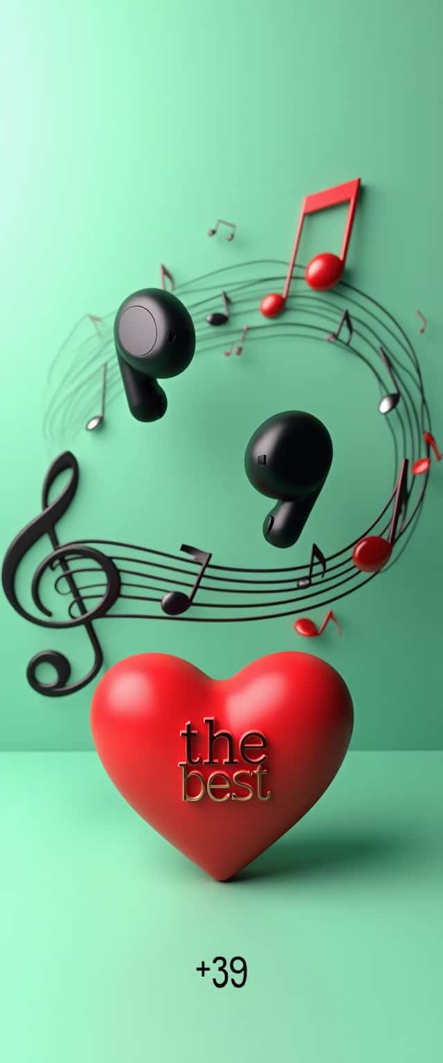 Mint Green Earbuds with Music Notes Phone Case Mint Green Earbuds with Music Notes Phone Case