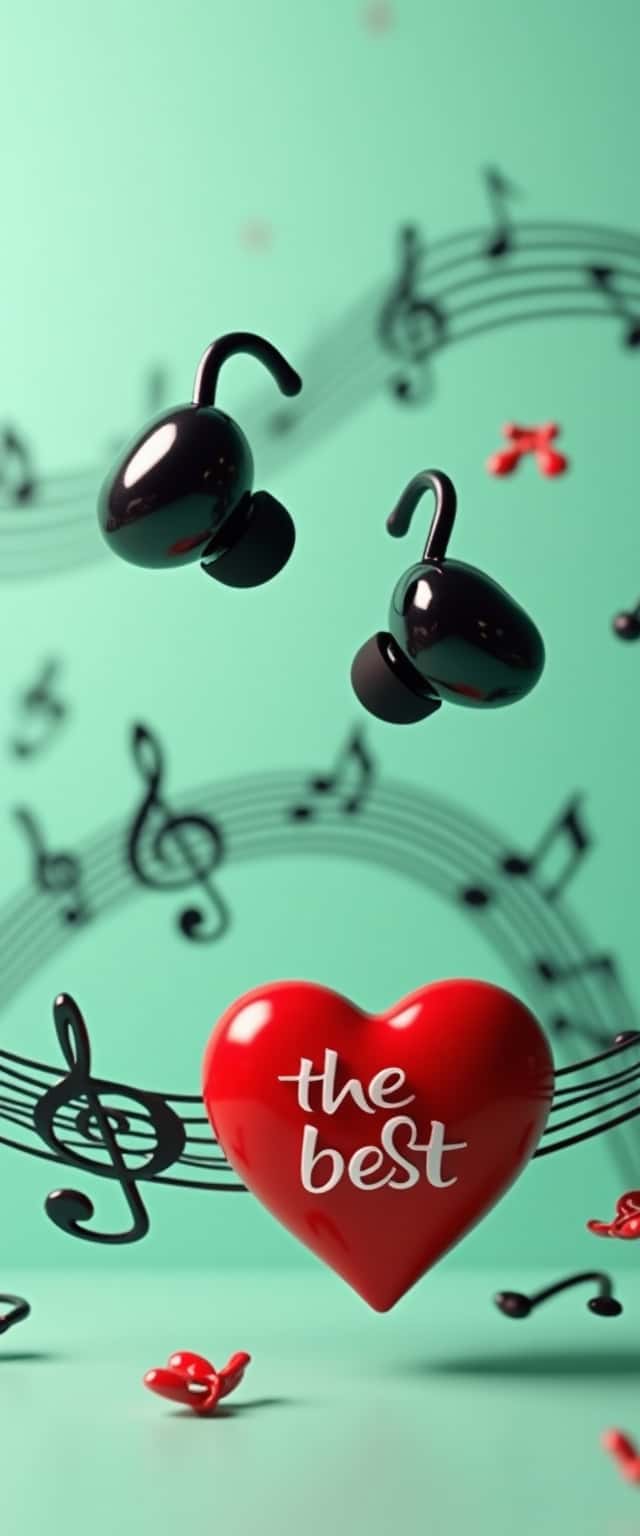 Futuristic Earbuds with Heart Design Phone Case