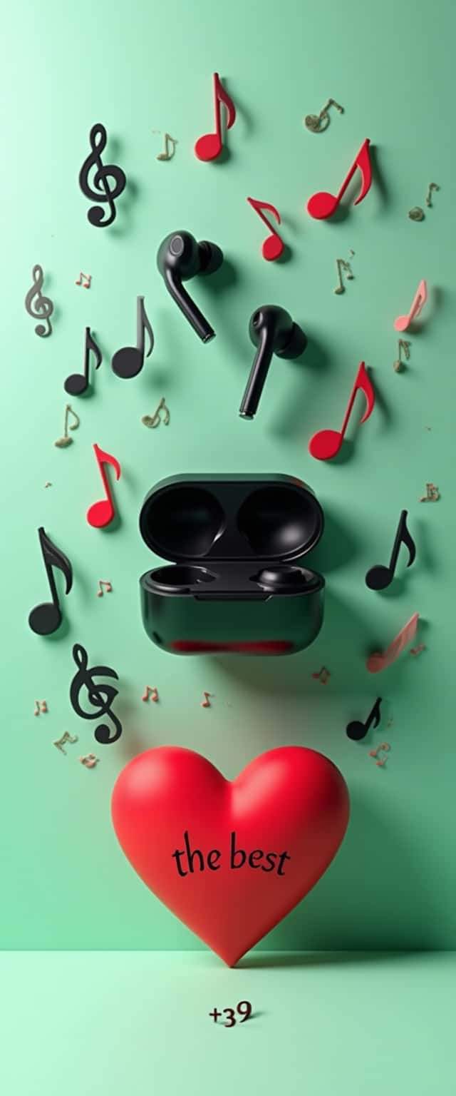 Futuristic Earbuds and Music Theme Phone Case