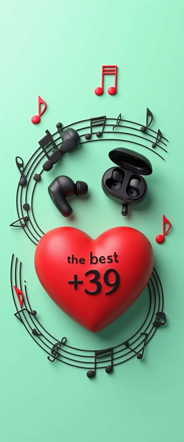 Wireless Earbuds with Musical Heart Phone Case