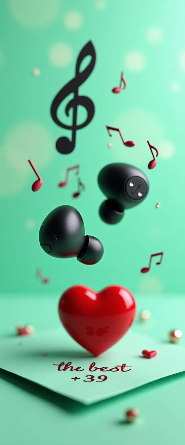 3D Earbuds and Musical Scene Phone Case