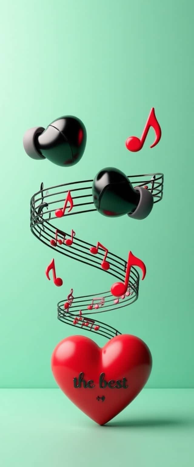 3D Earbuds with Musical Notes Phone Case