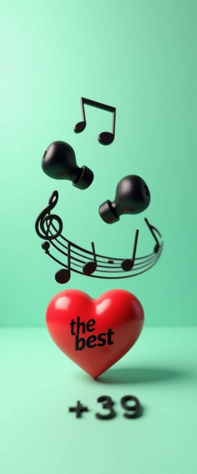 Floating Black Earbuds with Music Notes Phone Case