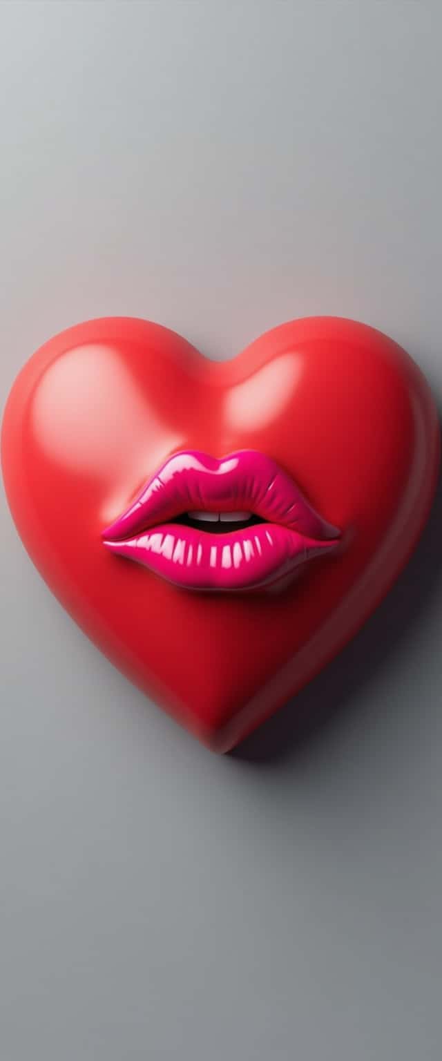 Red Heart with Kiss Mark Phone Case