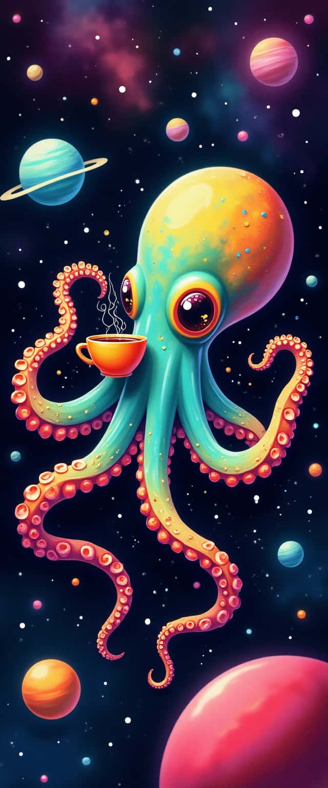Cosmic Octopus with Tea Phone Case