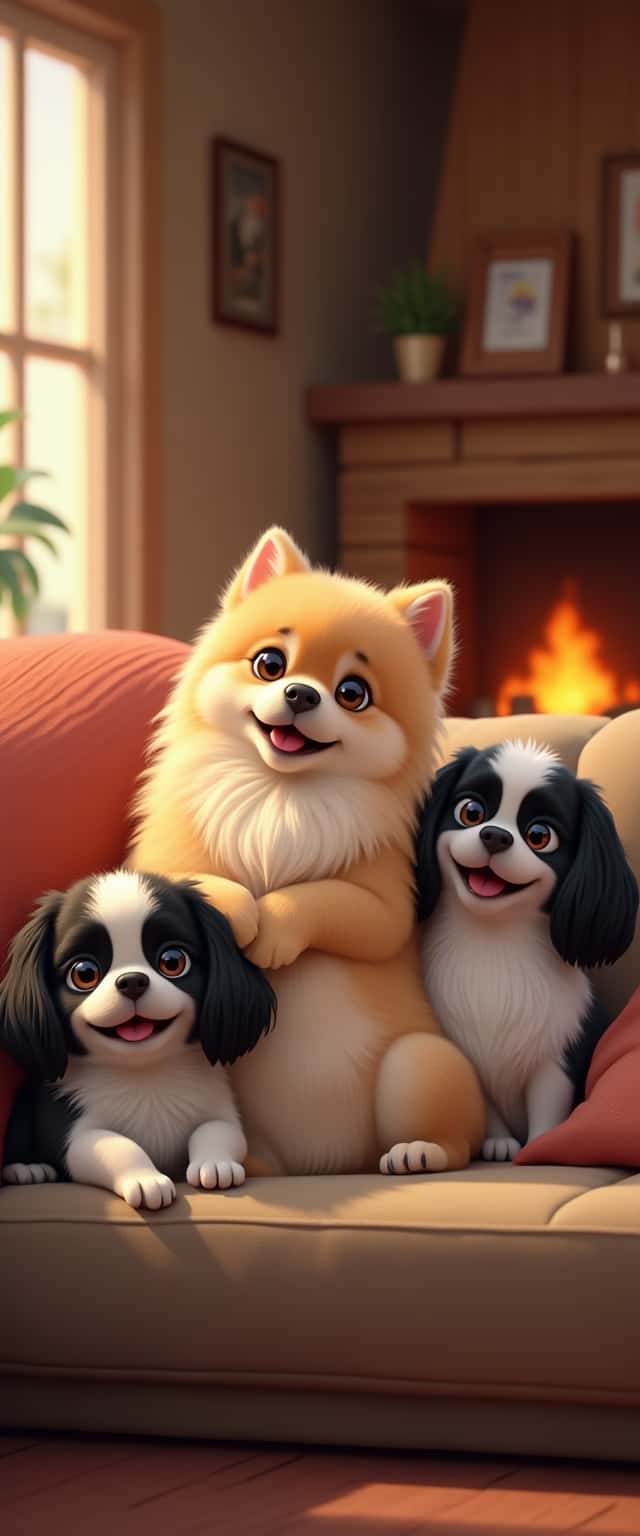 Cozy Dog Trio on Sofa Phone Case Cozy Dog Trio on Sofa Phone Case