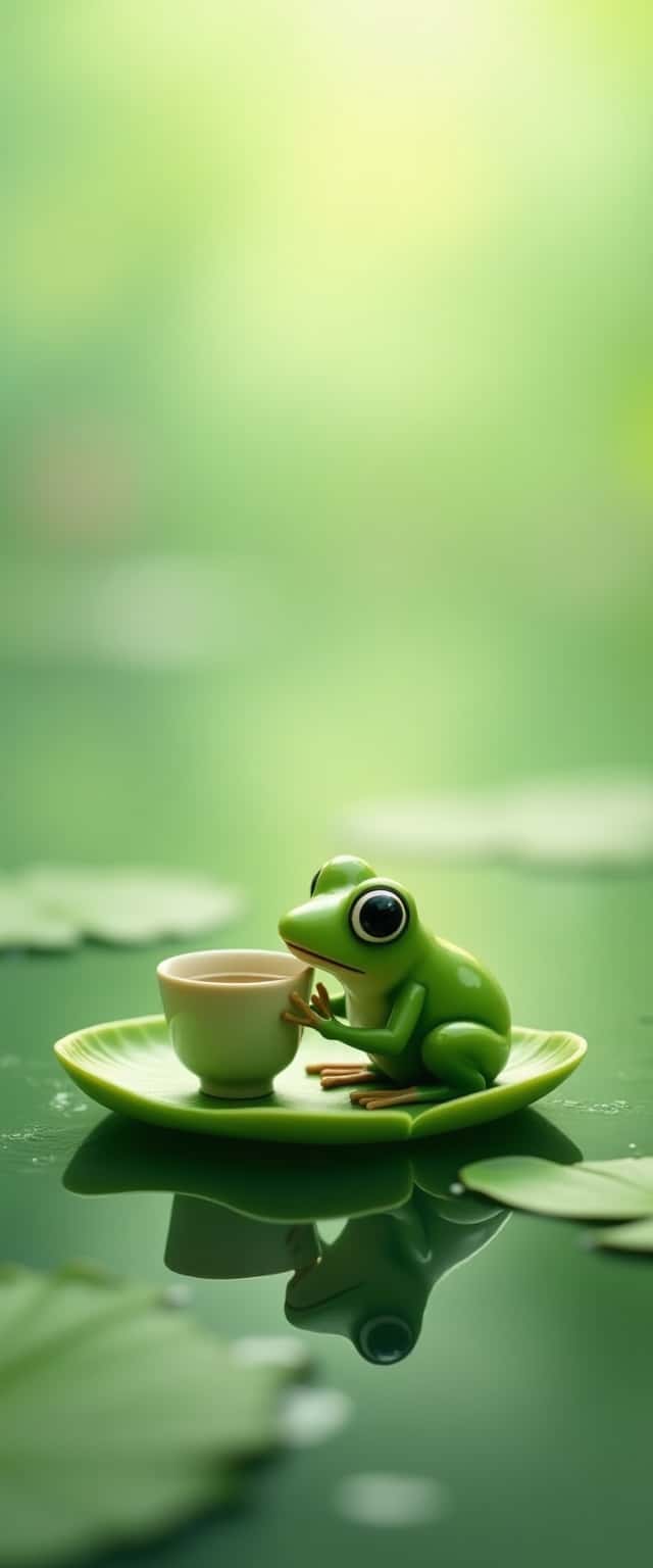 Elegant Frog Sipping Matcha Phone Case Elegant Frog Sipping Matcha Phone Case